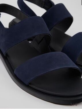 Camper Navy Suede Double-Strap Sandals